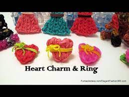 rainbow loom heart charm and ring