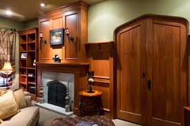 Study Fireplace Wood Paneling With