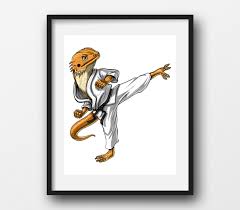 funny lizard art print jiu jitsu room