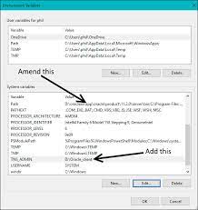 set environment variables