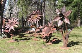 Flower Sculptures Metal Tree Wall Art
