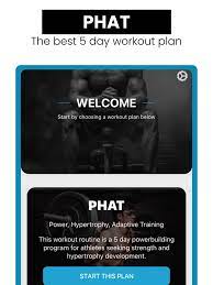 phat workout plan for muscle on the app