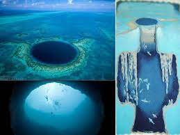 Syrian Seafarer&#39;s Club - الثقب الأزرق العظيم: هو ثقب أزرق على شاطيء بيليز يقع وسط شعب حلقي يسمى لايتهاوس 70 كـم (43 ميل) من اليابسة ومن مدينة بيليز وهو مستدير الشكل بعرض
