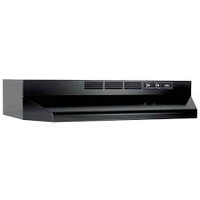 Broan-NuTone BUEZ1 30 in. Ductless Under Cabinet Range Hood with light and  Easy Install System in Black BUEZ130BL - The Home Depot