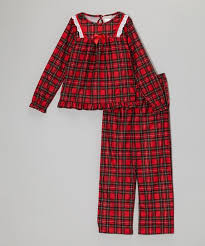Komar Kids Red Plaid Pajama Set Girls