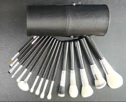 15 pcs black silver makeup brush set