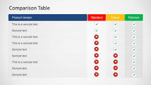 3d comparison table powerpoint template