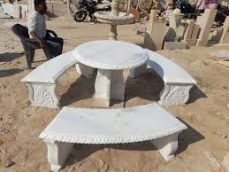 White Marble Table Set