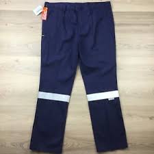 Details About Bisley Safetywear Mens Navy Drill Work Pants 3m Tm Tape Size 107r Nwt Bh8