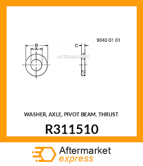 r311510 washer axle pivot beam