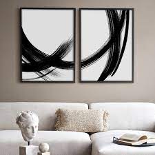 Abstract Art Set Of 2 Art Prints Black