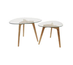 lot de 2 tables gigognes trempé 60cm