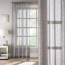 grey voile window door curtain panel