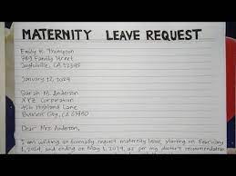 maternity leave request letter