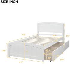 twin size platform bed with 2