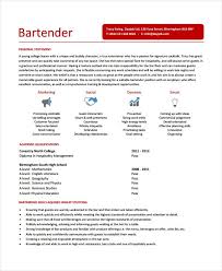 Free Bartender Resume Templates Best Resume Collection