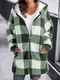 Winter Womens Casual Baggy Check Teddy