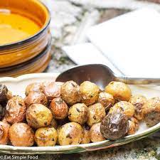 roasted whole baby potatoes with