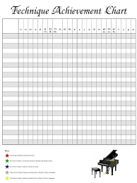 Technique Achievement Poster Piano Practice Chart Piano