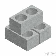 Isometric Cinder Blocks Isolated On