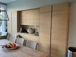 large alno wood grain grey kitchen