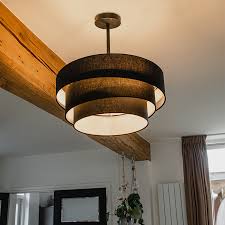 Modern Ceiling Lamp Black 45 Cm 3 Light