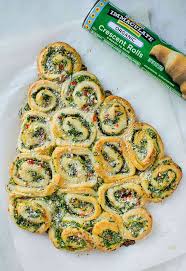 Using your hands, feel around the spinach mixture underneath the pastry and press around the edges, sealing the two sheets of pastry together around the spinach mixture. Quick And Easy Artichoke Spinach Pinwheels Christmas Tree