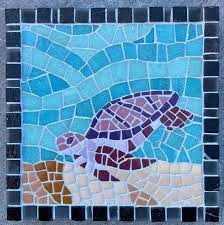 Mosaic Tile Art Turtle Down