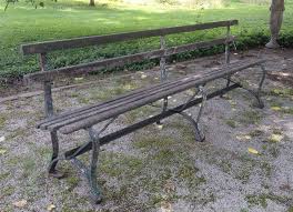 Vintage Wood And Iron Park Bench