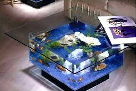 Square Glass Top Aquarium Coffee Table