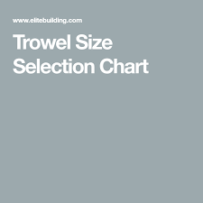 Trowel Size Selection Chart In 2019 Tiles Chart