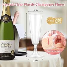 Plastic Champagne Flutes 200 Pack
