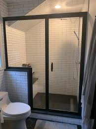 Matte Black Framed Shower Enclosures In