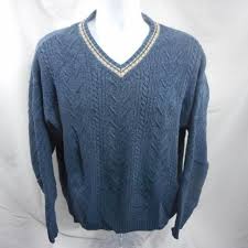 Vintage St Johns Bay Sweater Mens Size X Large V Neck E9