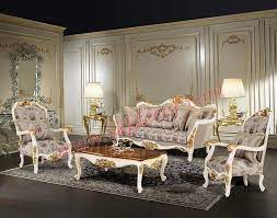 white and gold royal sofa set in delhi