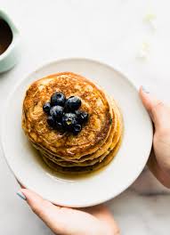 blueberry vegan protein pancakes