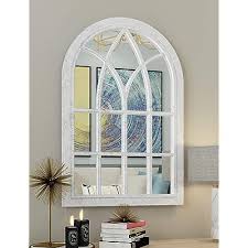 Cogood Arched Windowpane Wall Mirror