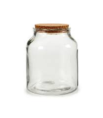 round kitchen glass jar cork lid h22cm
