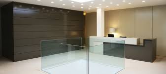 glass partitions and wood partitions