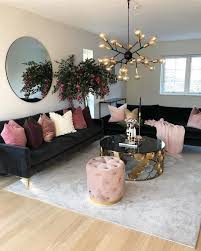 black sofa living room