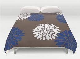 brown duvet cover flower bed cover blue