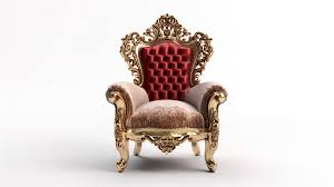 red clic baroque armchair throne