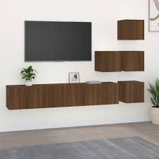 Wall Mounted Tv Cabinet Brown Oak