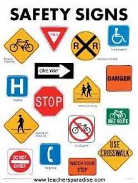 Safety Signs Chart Road Safety Poster School Safety Road