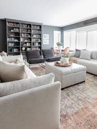 Charcoal Color Basement Family Room