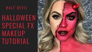 half devil halloween makeup tutorial
