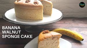 Slice it up and serve with coffee or tea. How To Make Light And Fluffy Banana Walnut Sponge Cake Youtube