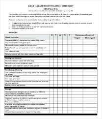 Checklist Form Template