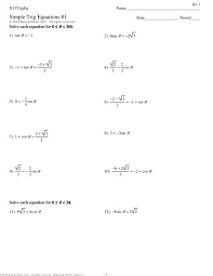 N12trigeq Simple Trig Equations 1