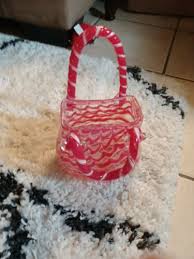 Art Glass Purse Vase Handbag